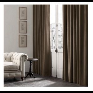 RESTORATION HARDWARE BELGIAN LINEN COTTON DRAPERY